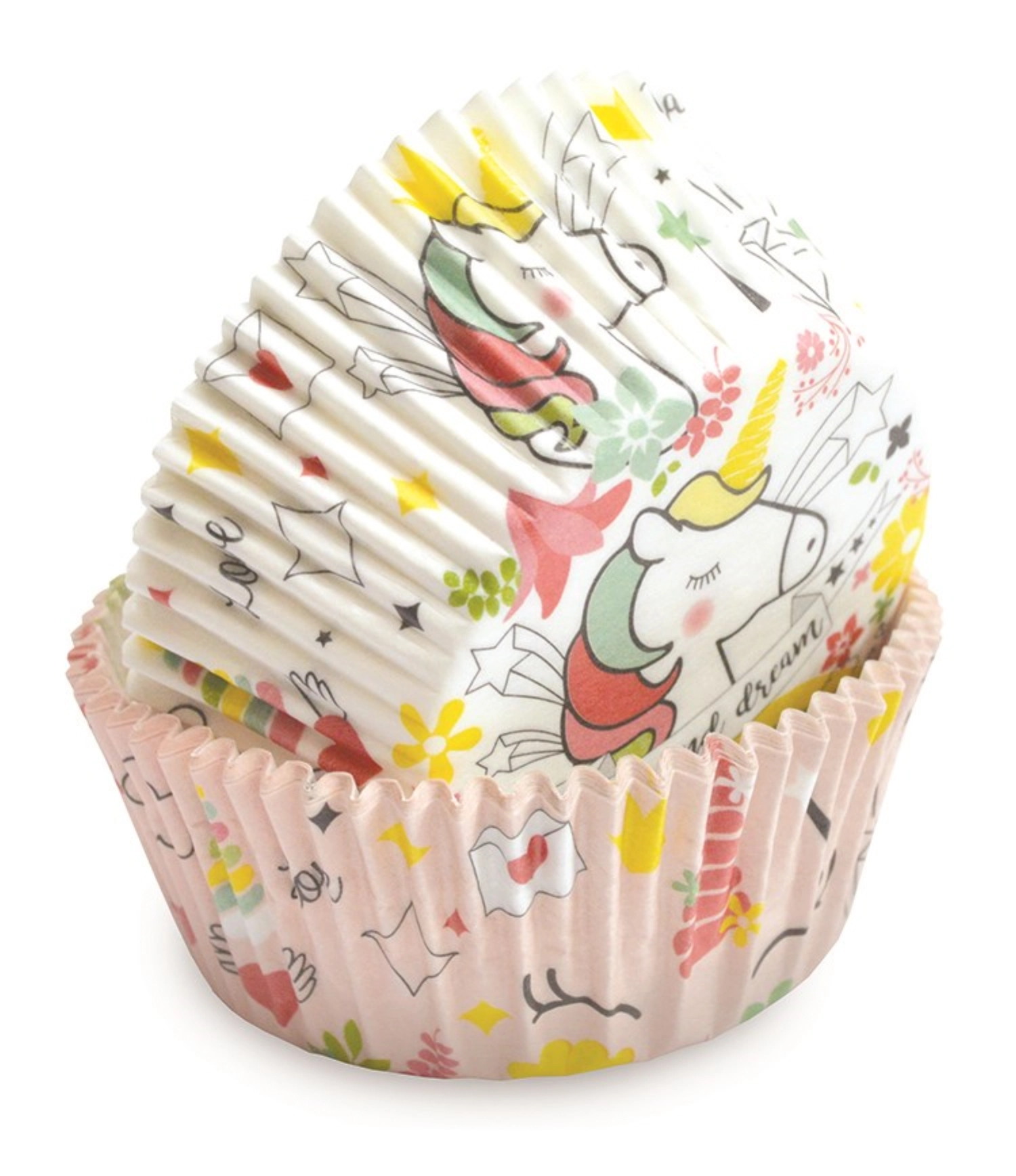 36 Stk. Cupcake Papierförmchen Einhorn D5/8cm H3cm