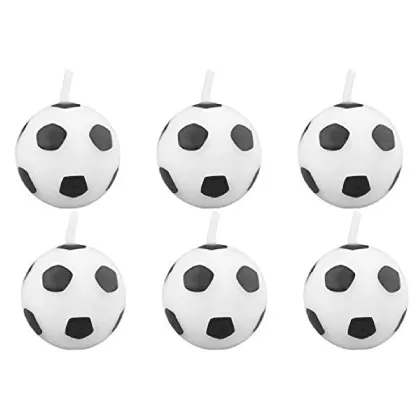 6 Stk Kerzen Fussball mini rund