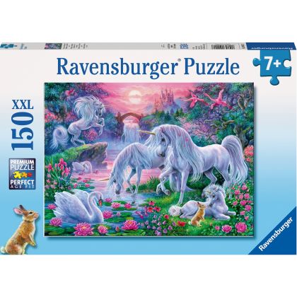 Puzzle Einhörner im Abendrot