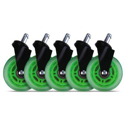 L33T      Rubber wheels green, 5-pack